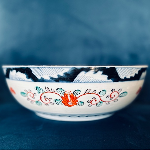19th Century Imari Japanese Meiji Bowl with Crane Motif - Picture 6 of 8